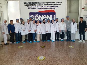 Gıda Kalite Kontrol ve Analizi Programı öğrencilerinin Gönenli Süt ve Süt Ürünleri Gıda San. Tic. Ltd. Şti. gezisi